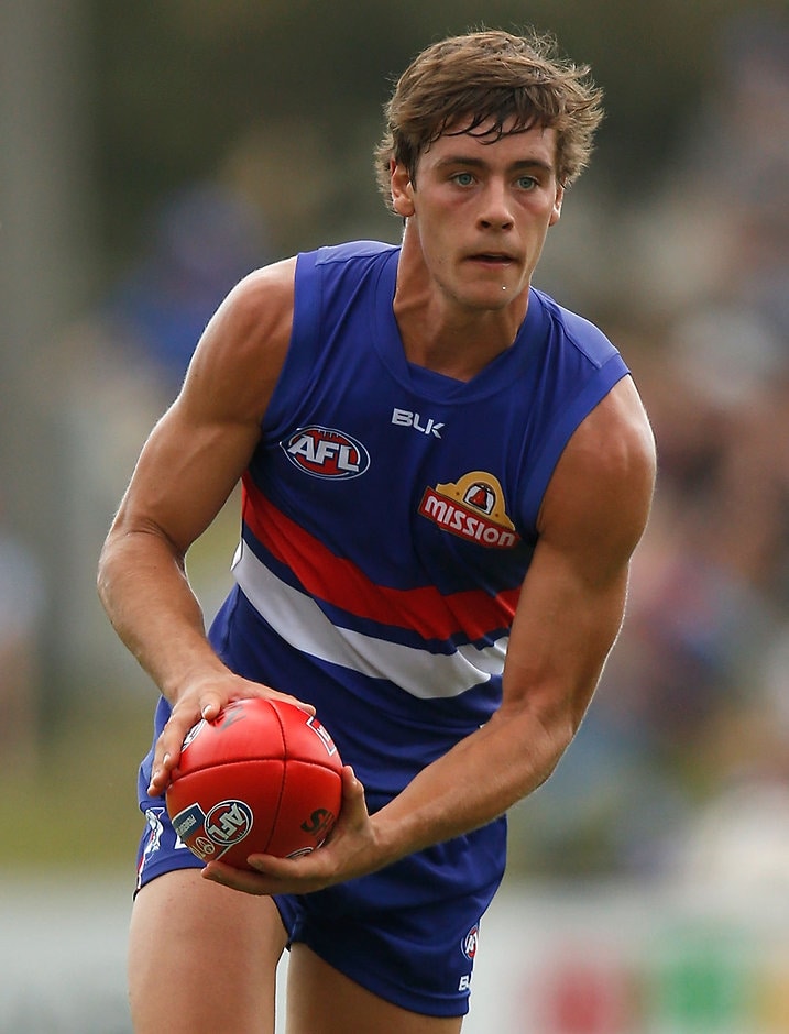 AFL 2016 Training - Western Bulldogs Intra-Club Match MELBOURNE, AUSTRALIA - FEBRUARY 13: Josh Dunkley of the Bulldogs in action during the Western Bulldogs intra-club match at Whitten Oval in Melbourne on February 13, 2016. (Photo by Michael Willson/AFL Media)